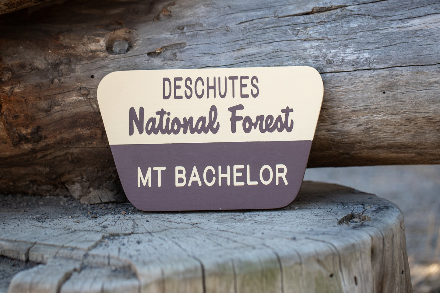 Mt Bachelor replica Forest Service Sign