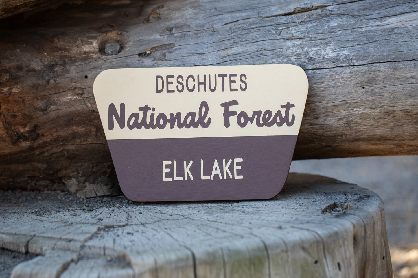 Elk Lake replica Forest Service Sign